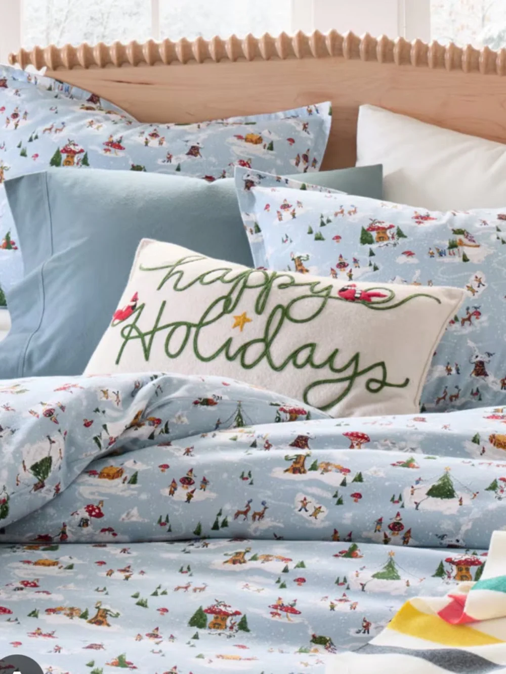 Hable Happy Holidays Pillow Cover, 14”x24”